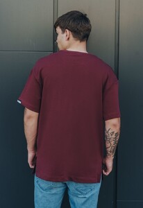 Фото - Футболка бордовая Staff basic premium bordo oversize - Men box