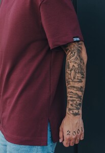 Фото - Футболка бордовая Staff basic premium bordo oversize - Men box