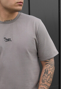 Фото - Серая футболка с подвернутыми рукавами Staff gray logo - Men box