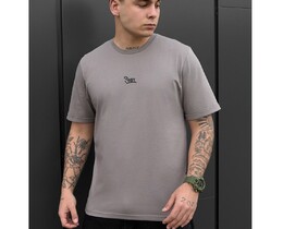 Фото - Серая футболка с подвернутыми рукавами Staff gray logo - Men box