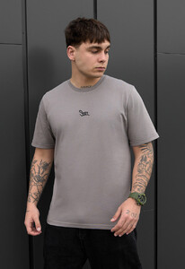 Фото - Серая футболка с подвернутыми рукавами Staff gray logo - Men box