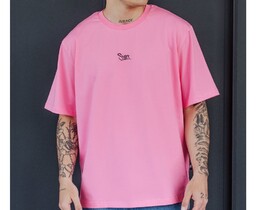 Фото - Футболка розового цвета Staff logo pink oversize - Men box