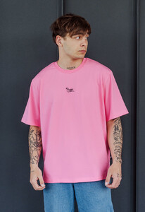 Фото - Футболка розового цвета Staff logo pink oversize - Men box