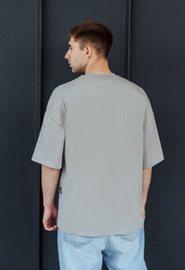 Фото - Базовая однотонная футболка Staff gray basic oversize - Men box