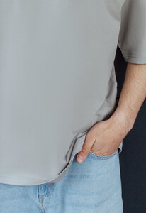 Фото - Базовая однотонная футболка Staff gray basic oversize - Men box