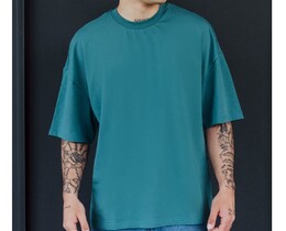 Фото - Футболка оверсайз Staff navy green basic oversize - Men box