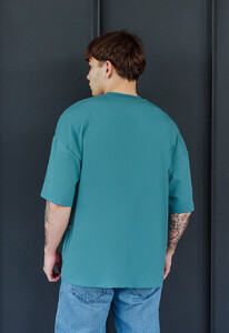 Фото - Футболка оверсайз Staff navy green basic oversize - Men box