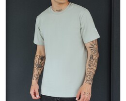 Фото - Футболка серо-оливковая Staff light gray olive logo - Men box
