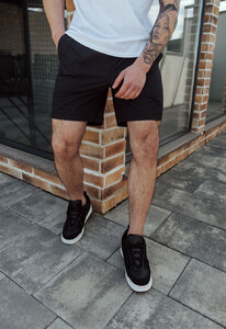 Фото - Пляжні однотонні чорні шорти Staff black - Men box