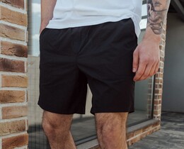 Фото - Пляжні однотонні чорні шорти Staff black - Men box
