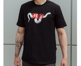 Фото - Футболка чорна зі змією Staff white snake logo - Men box