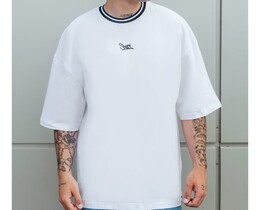 Фото - Футболка біла оверсайз Staff white logo oversize - Men box