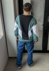 Фото - Теплий оверсайз світшот Staff retro turquoise oversize fleece - Men box