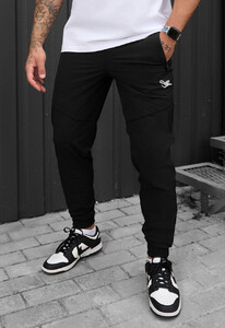 Фото - Джоггеры мужские черные Staff spandex di black - Men box