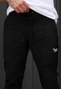 Фото - Джоггеры мужские черные Staff spandex di black - Men box