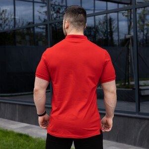 Фото - Поло чоловіче Pobedov Loft однотонне червоне - Men box
