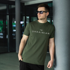 Фото - Патріотична футболка Pobedov кольору хакі з принтом I'M UKRAINIAN - Men box