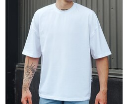 Фото - Футболка однотонная белая Staff white oversize basic - Men box