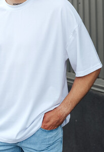 Фото - Футболка однотонная белая Staff white oversize basic - Men box