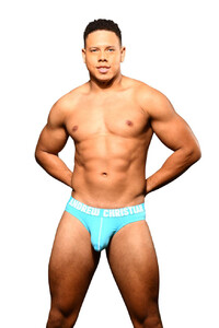 Фото - Брифы от Andrew Christian голубые с гульфиком Almost Naked - Men box