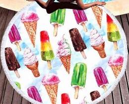 Фото - Пляжное полотенце круглой формы от Shamrock с мороженым - Men box