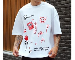 Фото - Футболка с ярким принтом Staff bad guy oversize - Men box