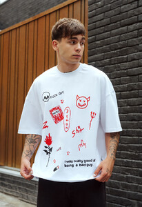 Фото - Футболка с ярким принтом Staff bad guy oversize - Men box