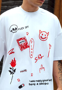Фото - Футболка с ярким принтом Staff bad guy oversize - Men box