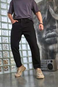 Фото - Мужские джинсы Intercode фасона Mom черные - Men box