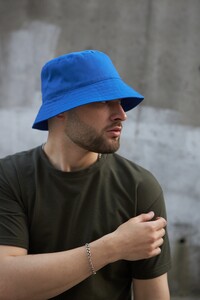 Фото - Блакитна унісекс панама Intruder однотонна з бавовни - Men box