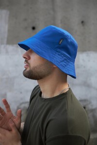 Фото - Блакитна унісекс панама Intruder однотонна з бавовни - Men box