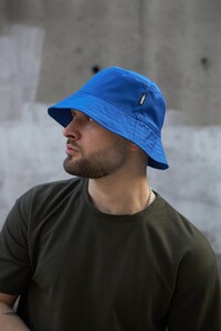 Фото - Блакитна унісекс панама Intruder однотонна з бавовни - Men box