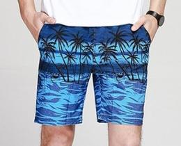 Фото - Пляжные шорты Qike синего цвета с морской тематикой - Men box