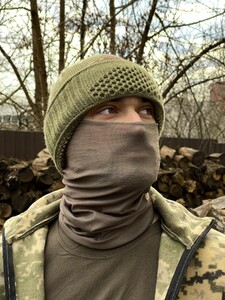 Фото - Шарф труба літній чоловічий від бренду Intruder кольору хакі тоненький - Men box