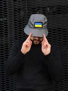 Фото - Патріотична панама Intruder сірого кольору з прапором - Men box