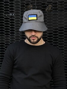 Фото - Патріотична панама Intruder сірого кольору з прапором - Men box