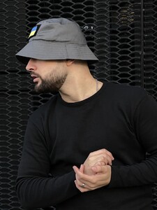 Фото - Патріотична панама Intruder сірого кольору з прапором - Men box