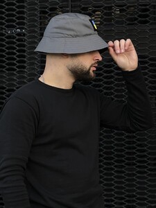 Фото - Патріотична панама Intruder сірого кольору з прапором - Men box