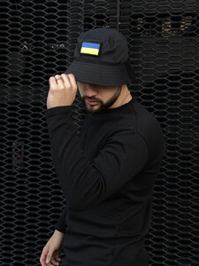 Фото - Чорна унісекс панама Intruder з прапором України - Men box