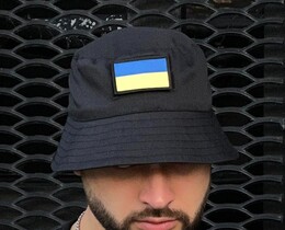 Фото - Чорна унісекс панама Intruder з прапором України - Men box