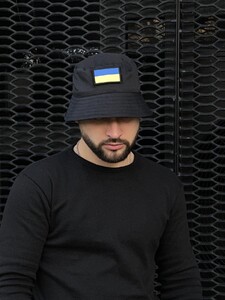 Фото - Чорна унісекс панама Intruder з прапором України - Men box