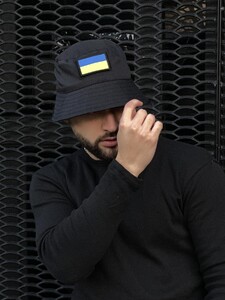 Фото - Чорна унісекс панама Intruder з прапором України - Men box