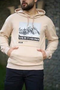 Фото - Повсякденне худі від Intruder Vertigine бежевого кольору - Men box