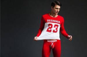 Фото - Зимова термобілизна чоловіча Seeinner бавовняний червоний комплект - Men box