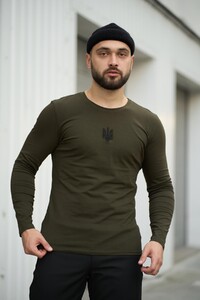 Фото - Молодіжний лонгслів Intruder Pulse кольору хакі з вишивкою - Men box