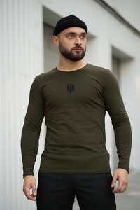 Фото - Молодіжний лонгслів Intruder Pulse кольору хакі з вишивкою - Men box