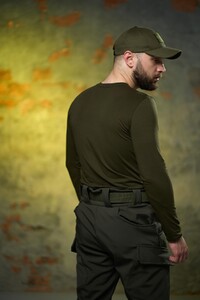 Фото - Молодіжний лонгслів Intruder Pulse кольору хакі з вишивкою - Men box