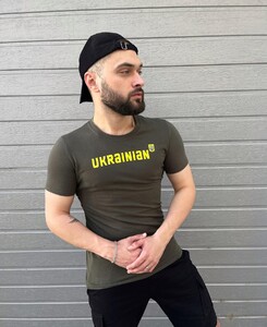 Фото - Чоловіча патріотична футболка Intruder кольору хакі з принтом Ukrainian - Men box
