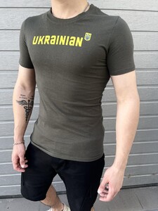 Фото - Чоловіча патріотична футболка Intruder кольору хакі з принтом Ukrainian - Men box