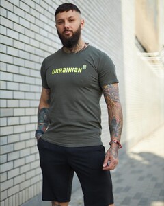 Фото - Чоловіча патріотична футболка Intruder кольору хакі з принтом Ukrainian - Men box